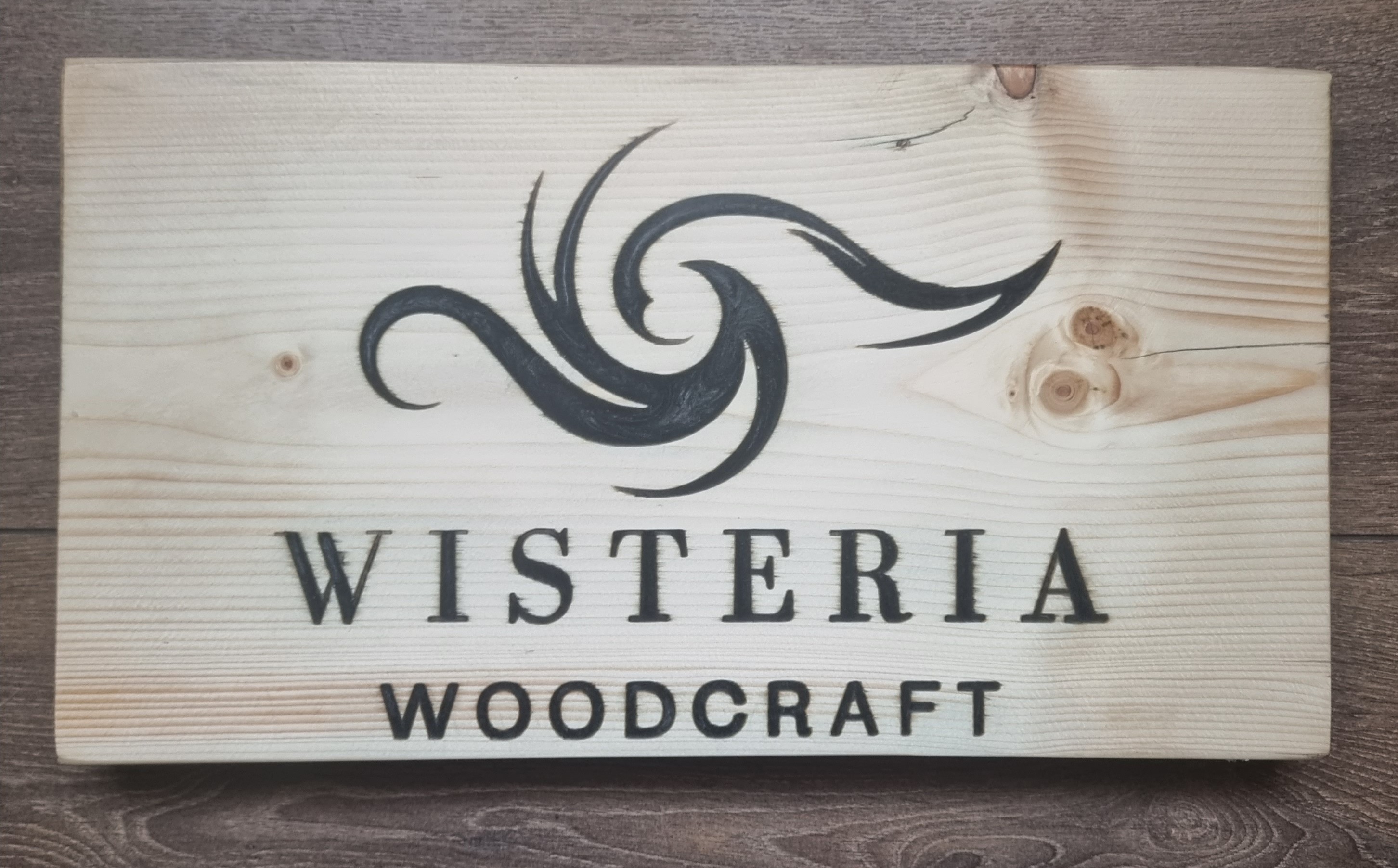 wood and resin wooden sign
