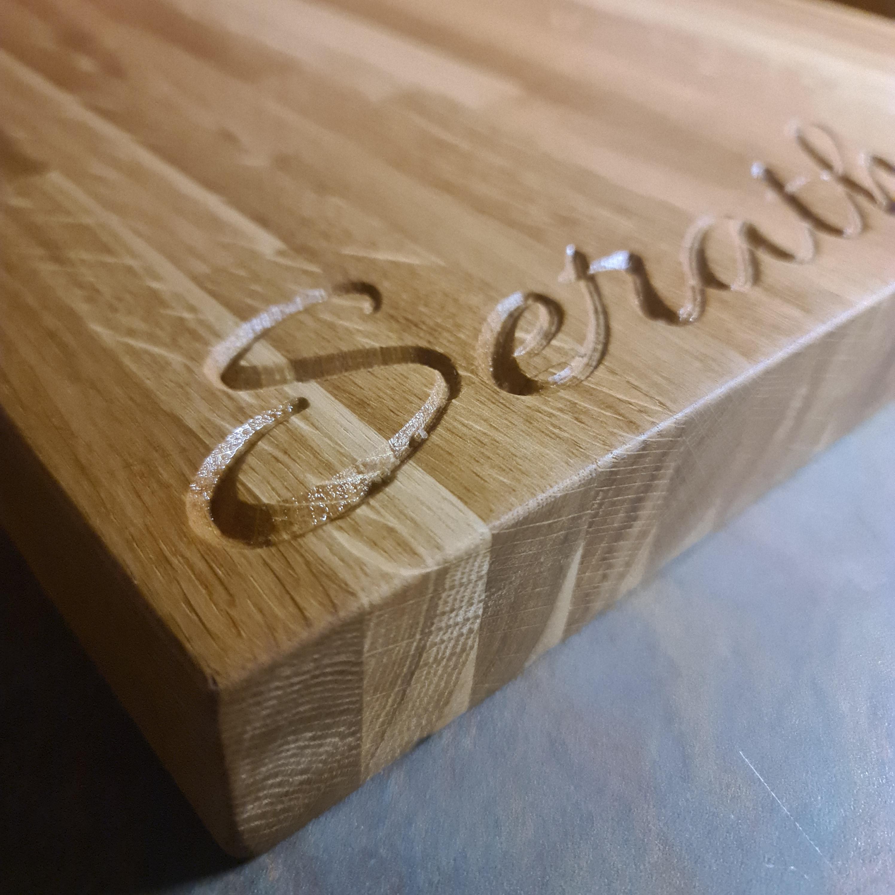 handmade personalised oak board